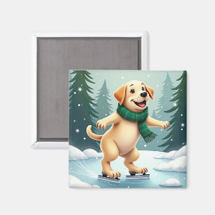 Labrador Retriever Isdans Julmålning Magnet
