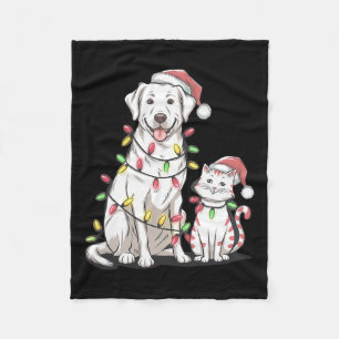 Labrador Retriever jul Festive Hund Cat Lover Fleecefilt