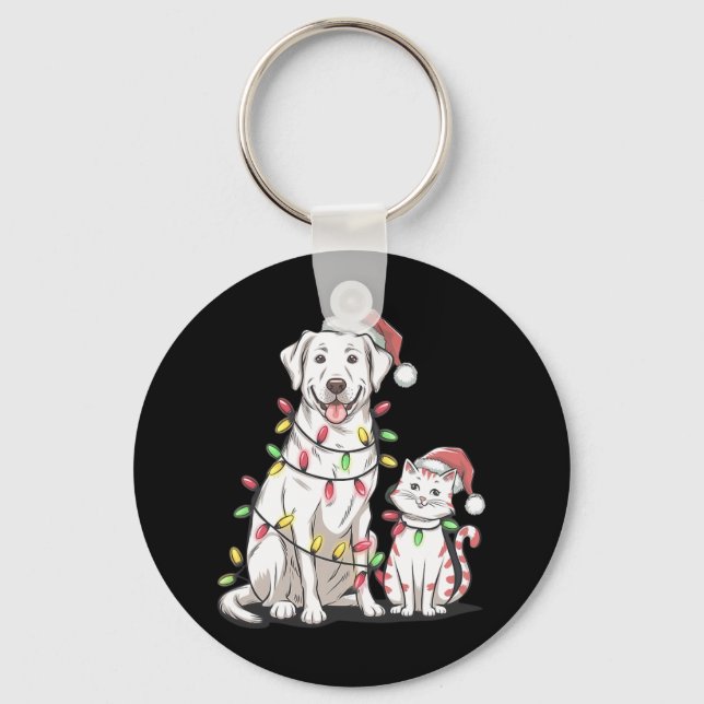 Labrador Retriever jul Festive Hund Cat Lover Nyckelring (Framsida)