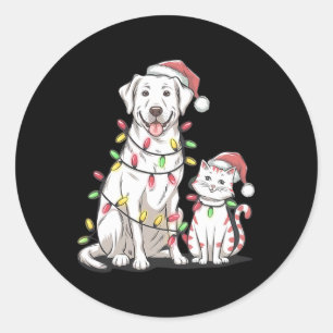 Labrador Retriever jul Festive Hund Cat Lover Runt Klistermärke