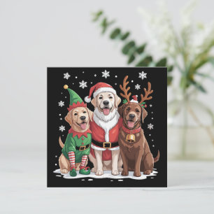Labrador Retriever Jul Hundar Santa Ren Julkort