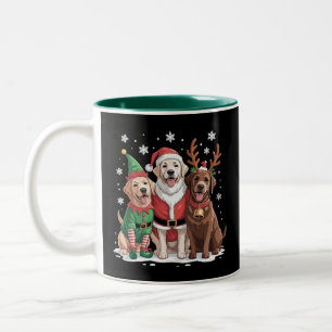 Labrador Retriever Jul Hundar Santa Ren Två-Tonad Mugg