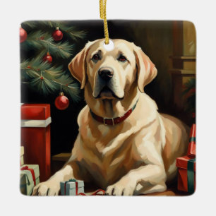 Labrador Retriever jul Julgransprydnad Keramik