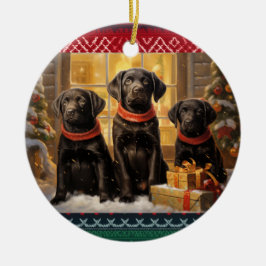 Labrador Retriever jul Julgransprydnad Keramik