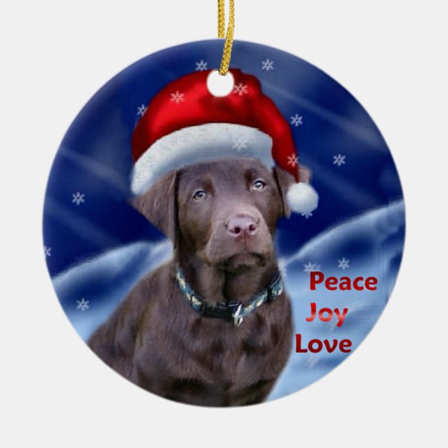 Labrador Retriever jul Julgransprydnad Keramik (Framsidan)