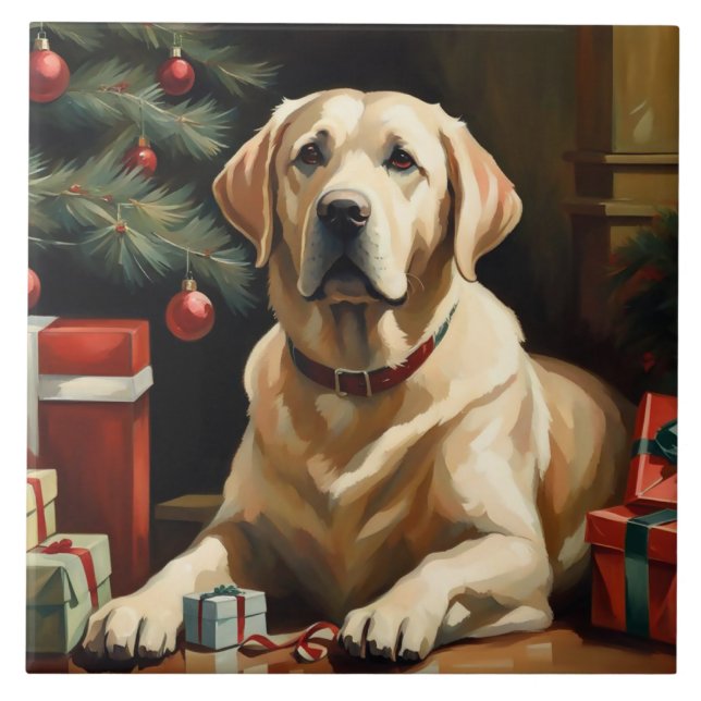 Labrador Retriever jul Kakelplatta (Framsidan)