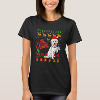 Labrador Retriever jul Ljus Santa Hat Hund T Shirt