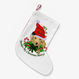Labrador Retriever jul Merry Liten Julstrumpa