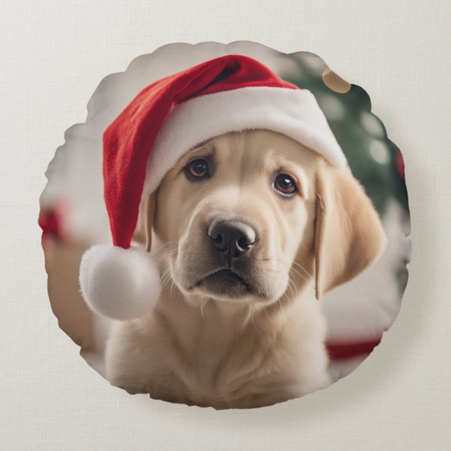 Labrador Retriever jul Rund Kudde (Framsidan)