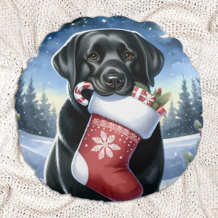 Labrador Retriever jul Stocking Puppy Hund Rund Kudde