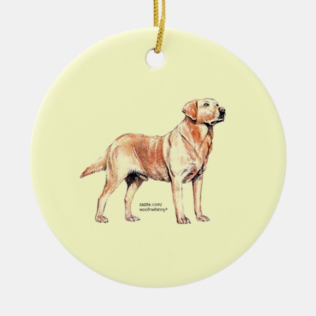 Labrador Retriever Julgransprydnad Keramik (Framsidan)