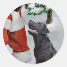 Labrador Retriever-julklappar Runt Klistermärke