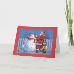 Labrador Retriever julkort Santa Snögubbe 4 Helgkort