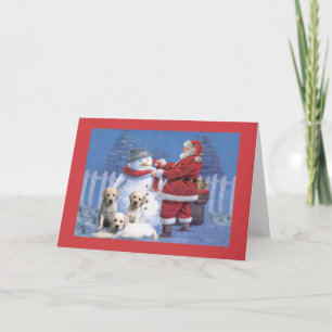 Labrador Retriever julkort Santa Snögubbe 7 Helgkort