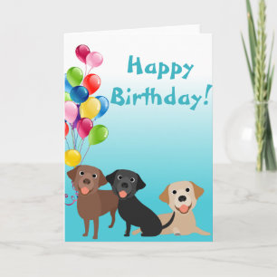 Labrador Retriever lab Djur med ballonger Kort