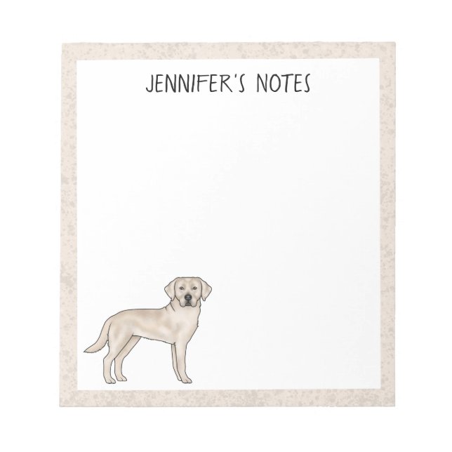Labrador Retriever Lab Hund Med Anpassat Namn Anteckningsblock (Framsida)
