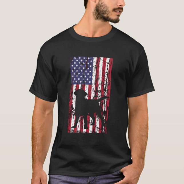 Labrador Retriever Labzilla Hoodie Flagga Gift Lab T Shirt (Framsida)