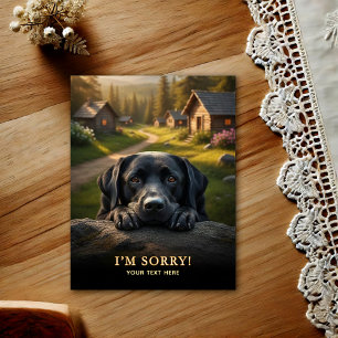 Labrador Retriever ledsen vykort