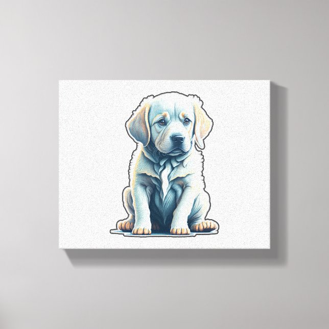 Labrador Retriever Lugn Puppy Canvastryck (Framsida)