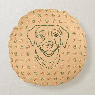 Labrador Retriever. Lycka Edition! Rund Kudde