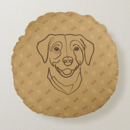 Labrador Retriever. Lycka Edition! Rund Kudde