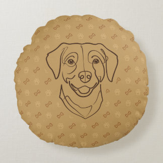 Labrador Retriever. Lycka Edition! Rund Kudde