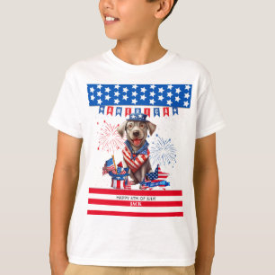 Labrador Retriever Lycklig 4:e juli självständighe T Shirt