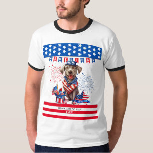 Labrador Retriever Lycklig 4:e juli självständighe T Shirt