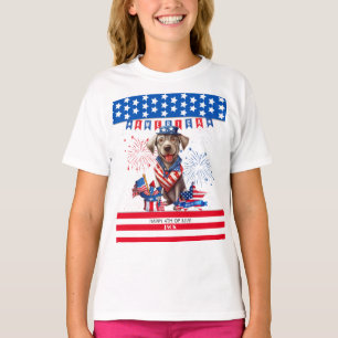 Labrador Retriever Lycklig 4:e juli självständighe T Shirt