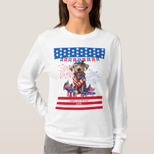 Labrador Retriever Lycklig 4:e juli självständighe T Shirt