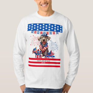 Labrador Retriever Lycklig 4:e juli självständighe T Shirt
