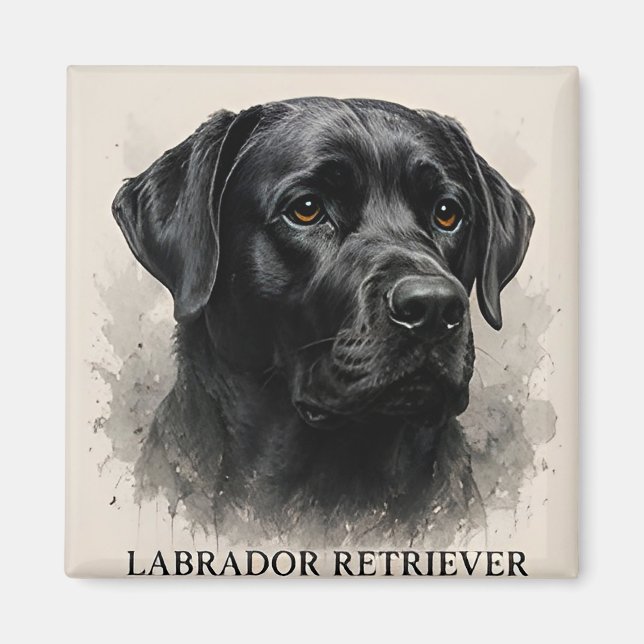 Labrador Retriever Lyxig Hundälskare Kollektion Magnet (Framsidan)