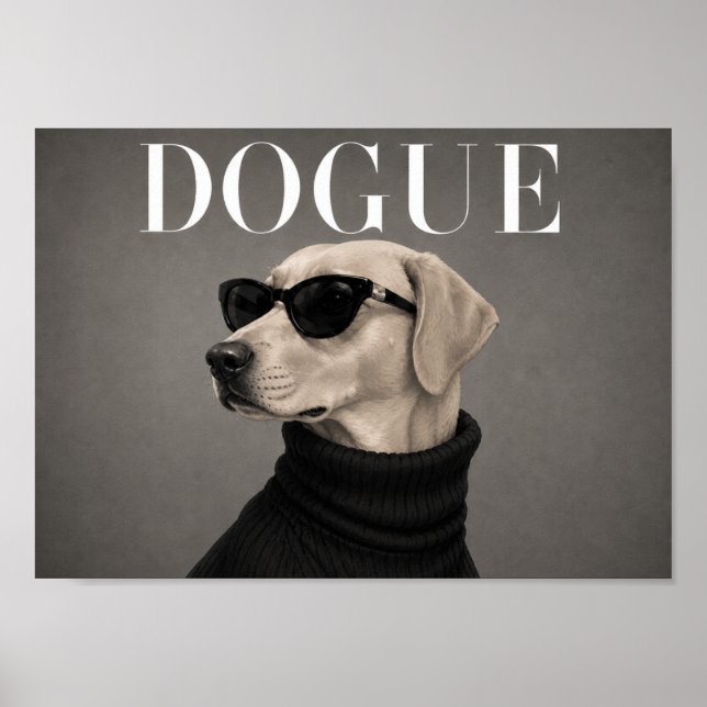Labrador Retriever Lyxig Mode Hund Konsttryck Poster (Framsidan)