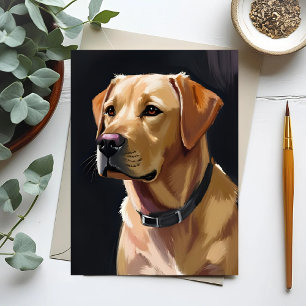 Labrador Retriever Målning av gul labrador sälls Vykort
