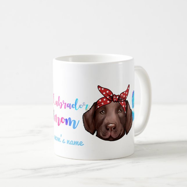 Labrador Retriever Mamma Mors dag Cute Gift Coff Kaffemugg (Framsida höger)