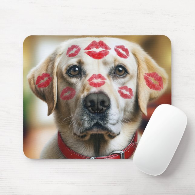 Labrador Retriever med Lipstick Kisses Musmatta (Med mus)