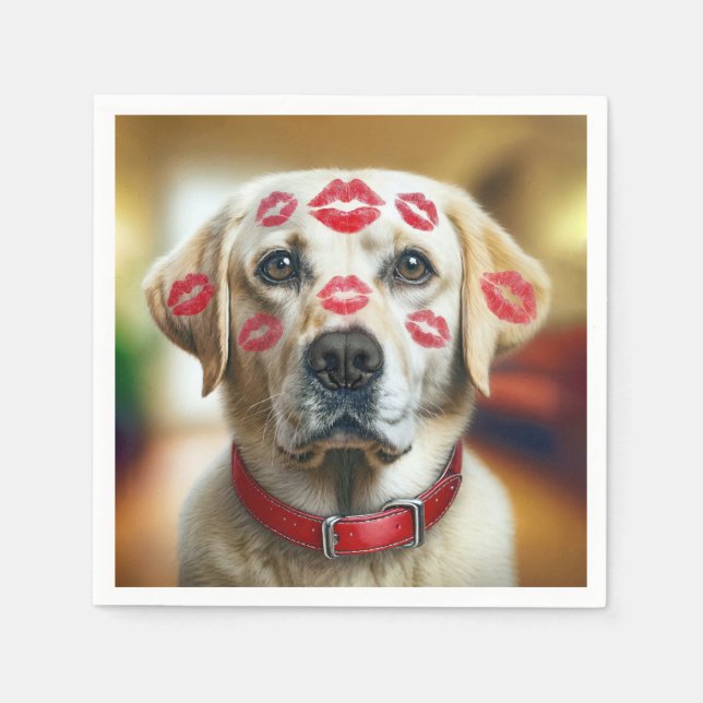 Labrador Retriever med Lipstick Kisses Pappersservett (Framsidan)