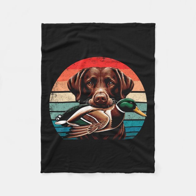 Labrador Retriever med Mallard Anka Hunting Fleecefilt (Framsidan)
