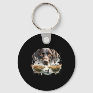 Labrador Retriever med Mallard Ankor som jagar Ank Nyckelring