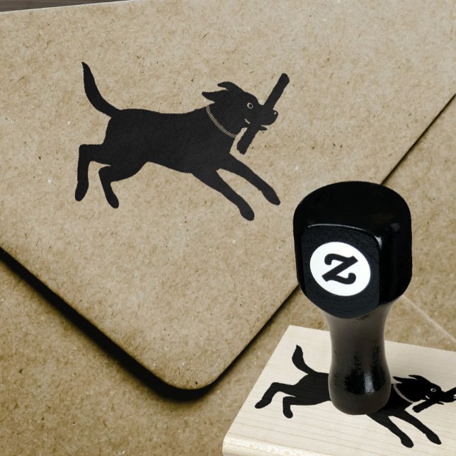 Labrador Retriever med Stick | Cute Hund Stämpel (Skapare uppladdad)