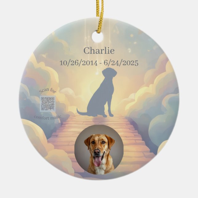 Labrador Retriever Memorial Ornament Rainbow (Framsidan)