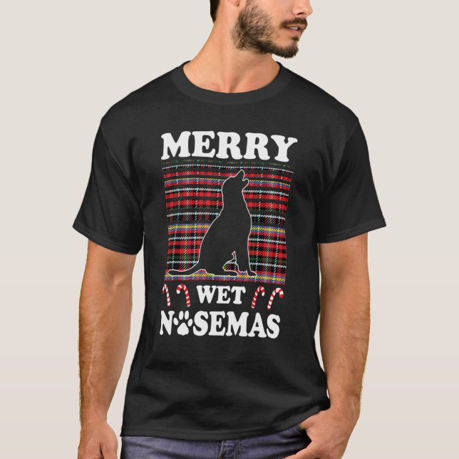 Labrador Retriever Merry Wet Nosemas Christmas Lab T Shirt (Framsida)