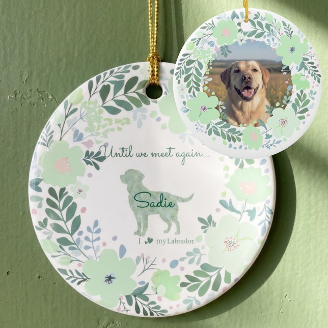 Labrador Retriever Mintgrön - Anpassat Minne  Julgransprydnad Keramik (Skapare uppladdad)
