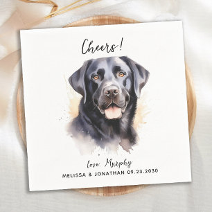 Labrador Retriever Modern Hund Bröllop Cocktail Pappersservett
