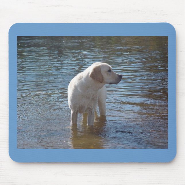 Labrador Retriever Mousepad på sjön Musmatta (Framsidan)