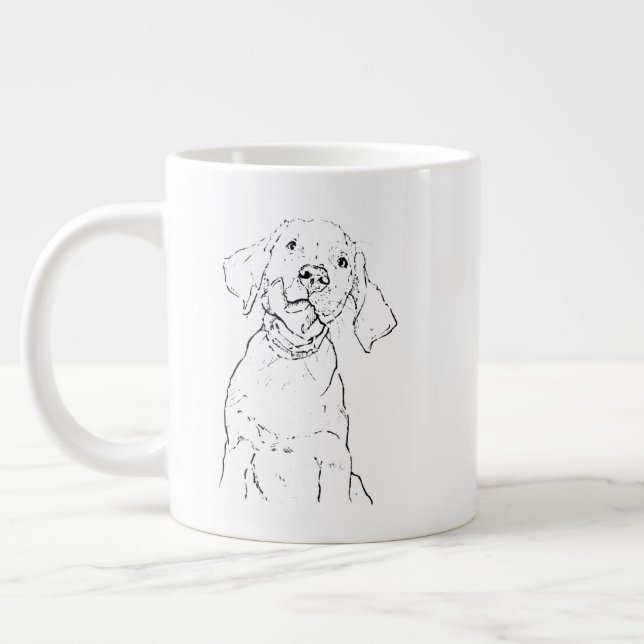 Labrador Retriever Mugg, Bläck Hund Mamma Kaffe Ko Jumbo Mugg (Vänster)
