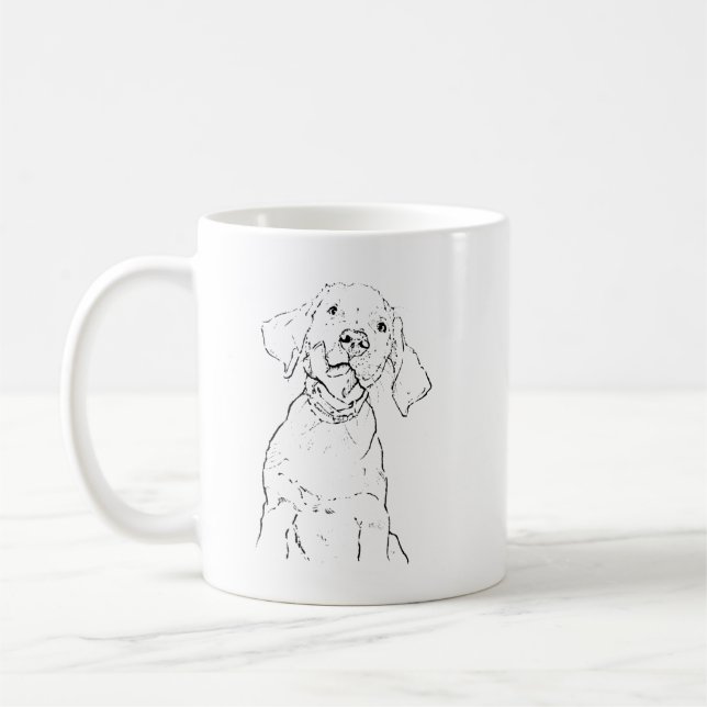 Labrador Retriever Mugg, Bläck Hund Mamma Kaffe Ko Kaffemugg (Vänster)