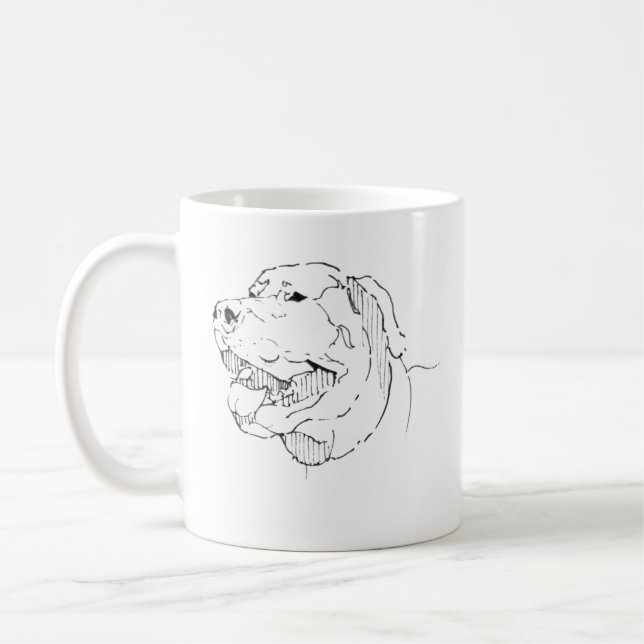 Labrador Retriever Mugg, Hund Linjekonst Kaffemugg (Vänster)