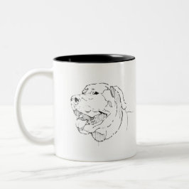 Labrador Retriever Mugg, Hund Linjekonst Två-Tonad Mugg