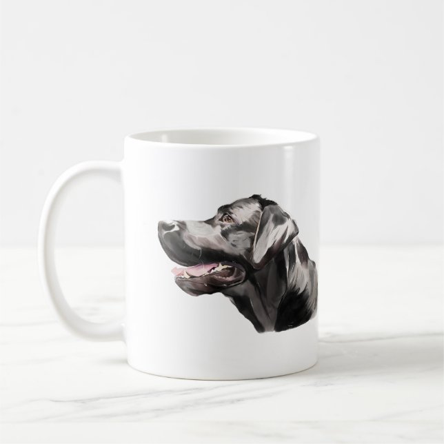 Labrador Retriever Mugg, Lab Hund Kaffe Vattenfärg Kaffemugg (Vänster)